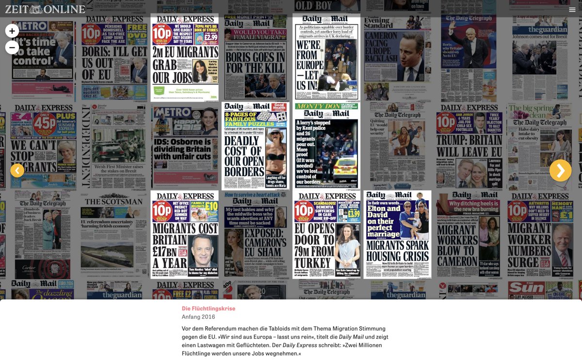 The guided story shows the main topics that were discussed before Brexit